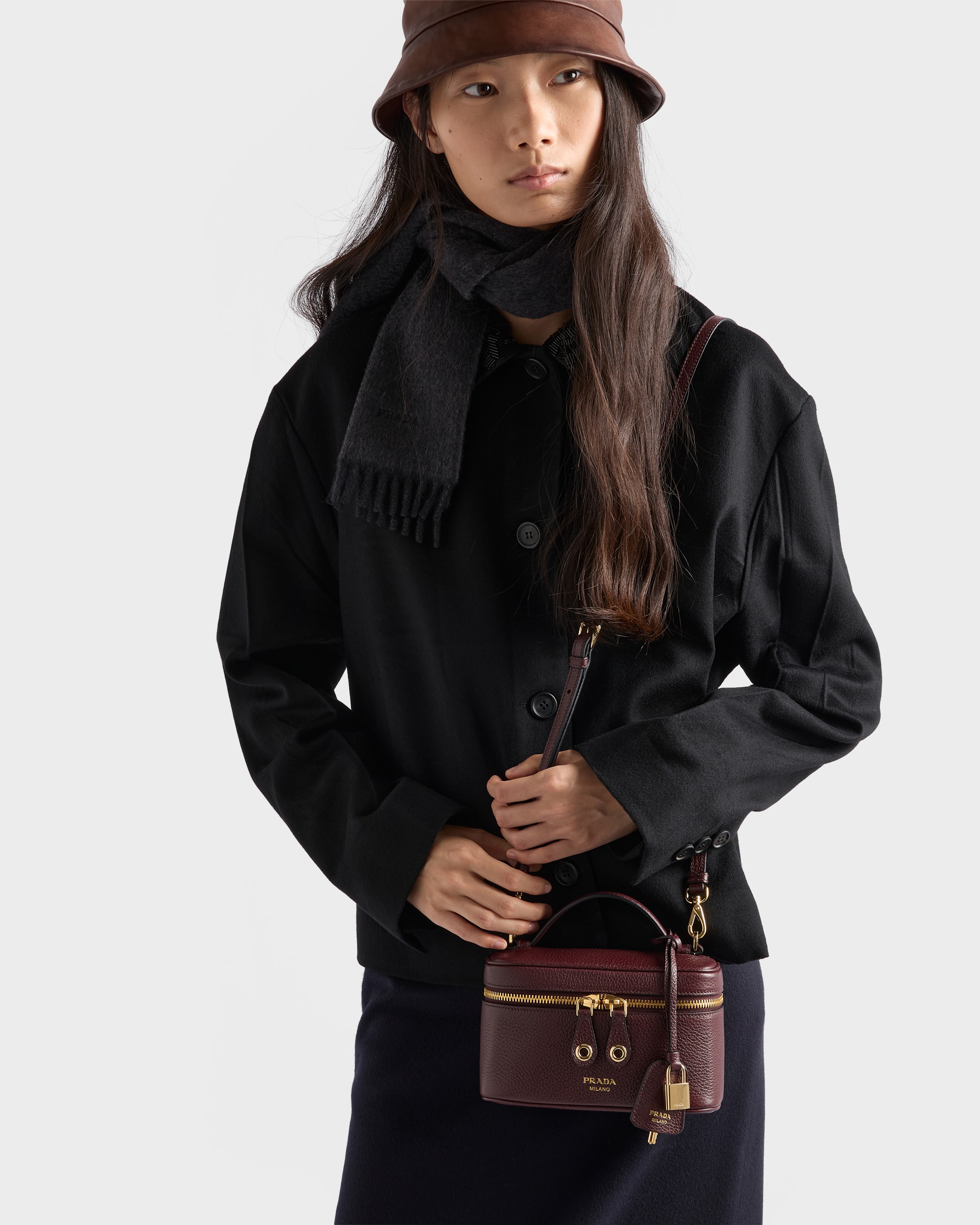 Burgundy Leather Mini-bag | PRADA - Japan