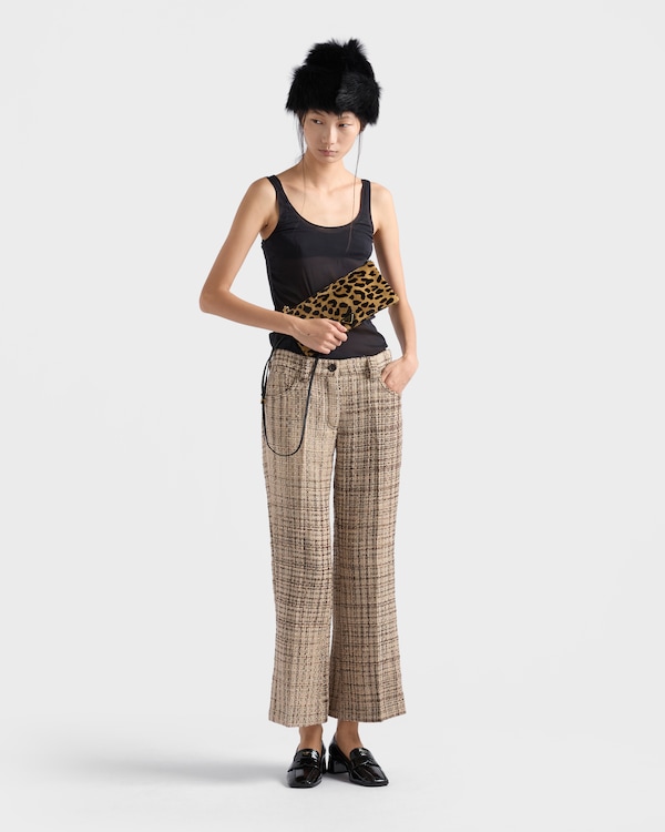 Small printed calf hair shoulder bag - Honey Small printed calf hair shoulder bag - Honey
