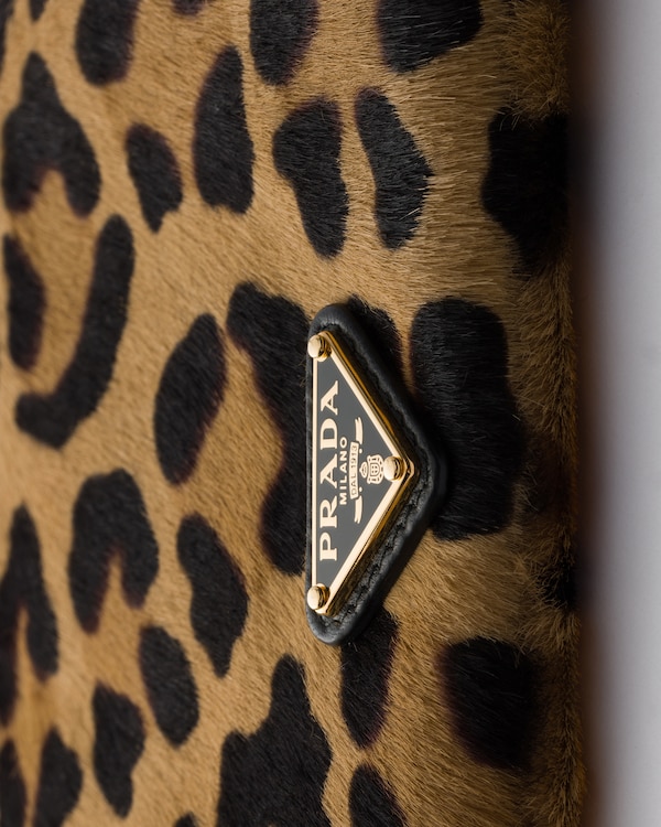Small printed calf hair shoulder bag - Honey Small printed calf hair shoulder bag - Honey