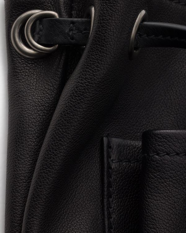 가죽 미니 숄더백 - 블랙 가죽 미니 숄더백 - 블랙