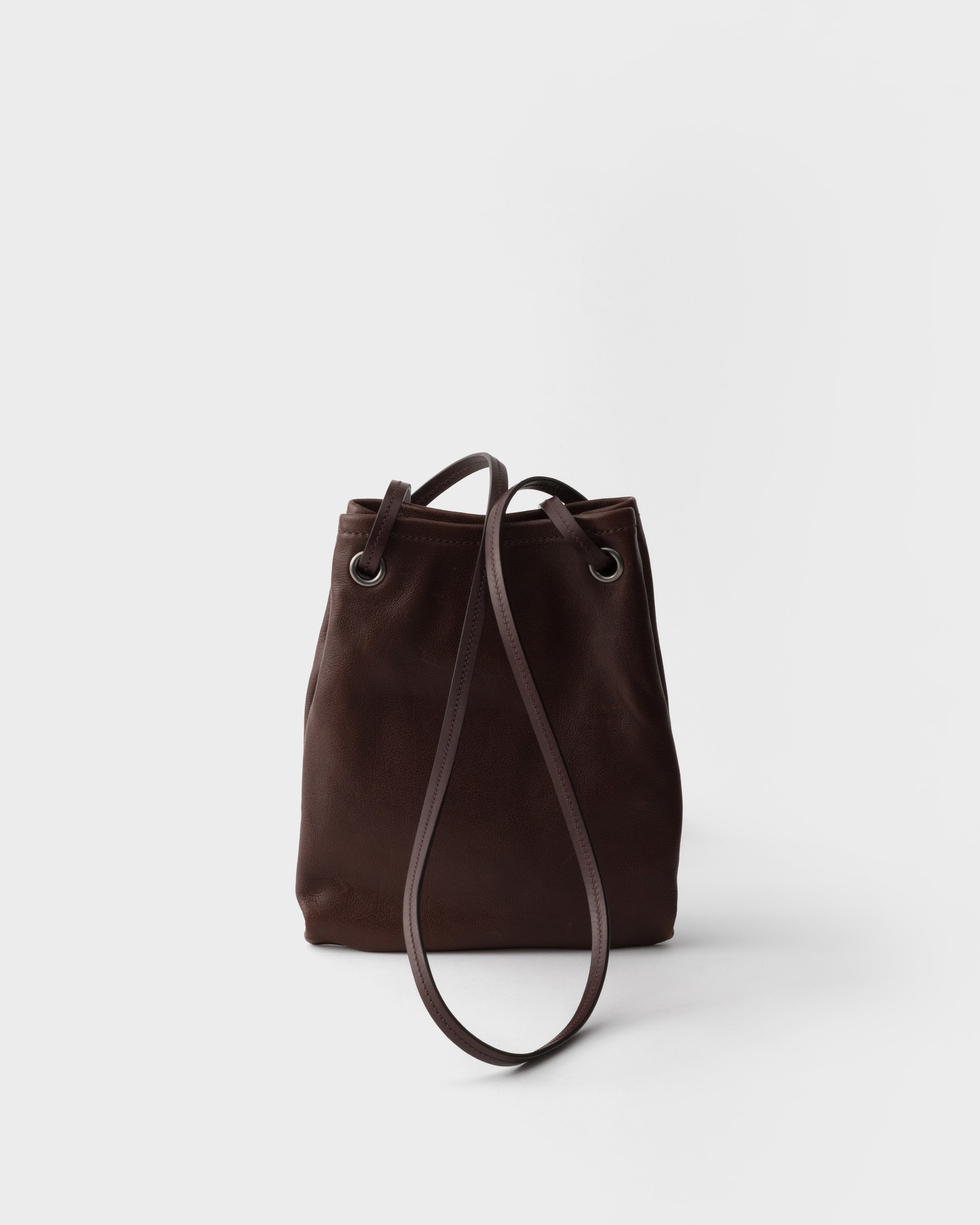 Cocoa Brown Leather mini shoulder bag | PRADA - Japan