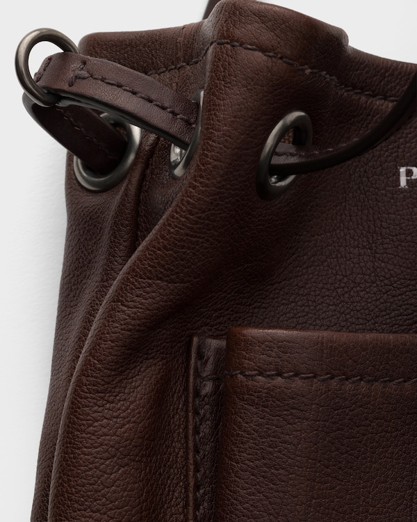 가죽 미니 숄더백 - 코코아 브라운 가죽 미니 숄더백 - 코코아 브라운