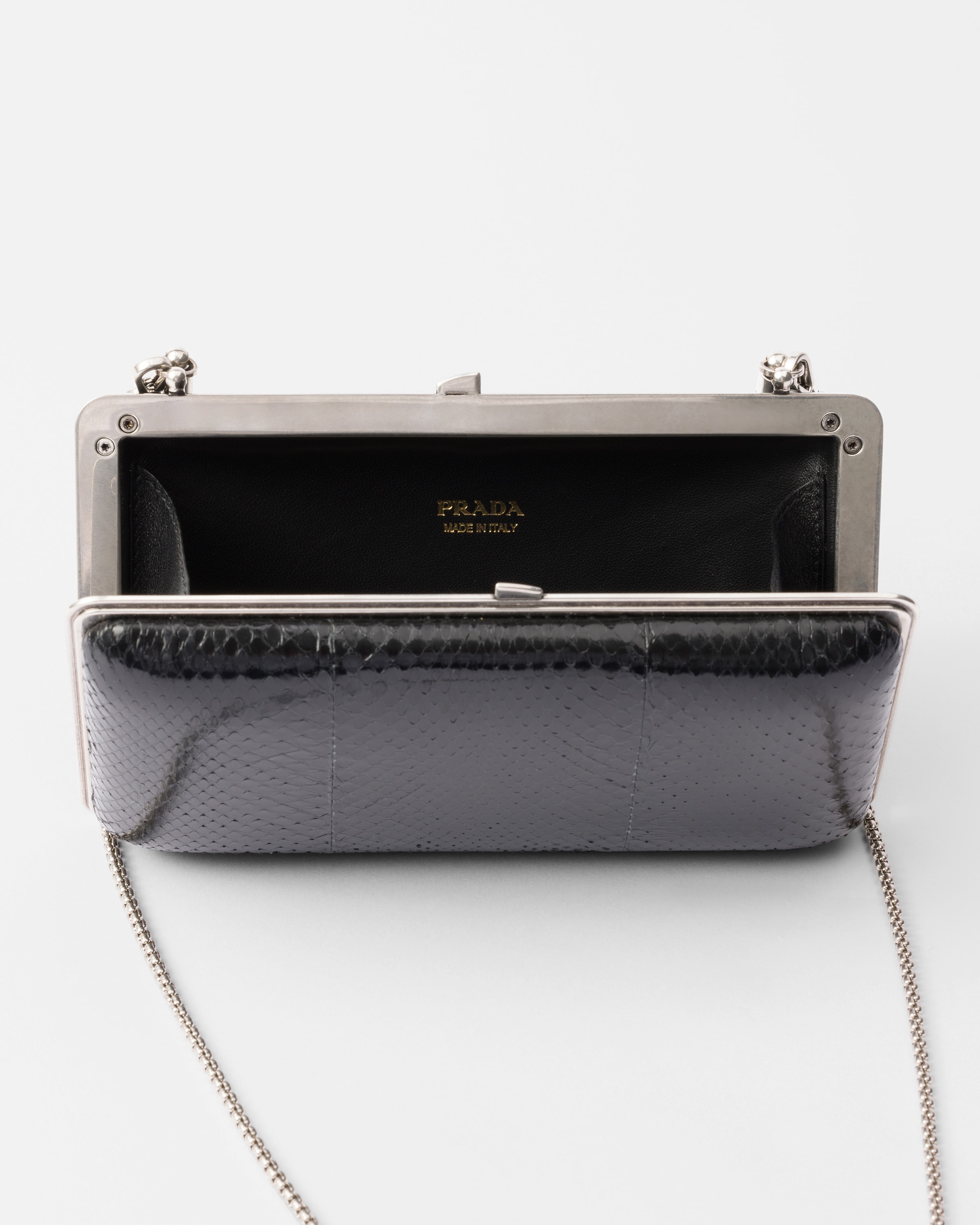 Black Ayers Leather Clutch PRADA