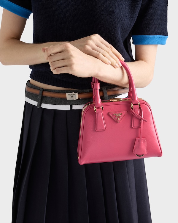 Prada Pyramid Saffiano leather mini bag - Begonia Pink Prada Pyramid Saffiano leather mini bag - Begonia Pink