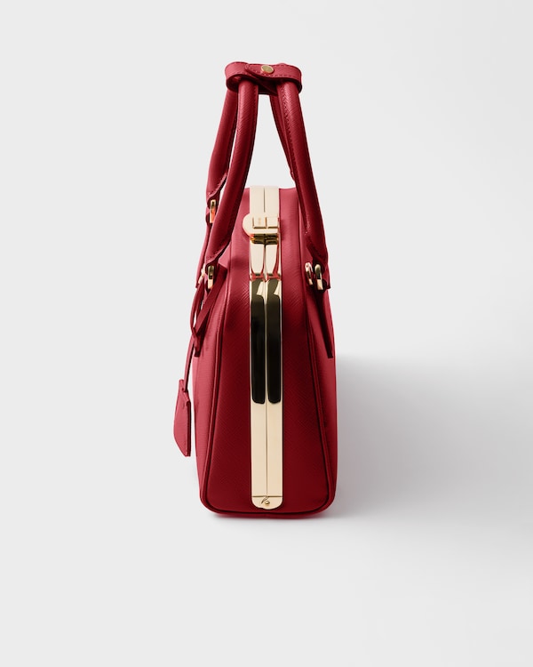 Prada Pyramid Saffiano leather mini bag - Cherry Red Prada Pyramid Saffiano leather mini bag - Cherry Red