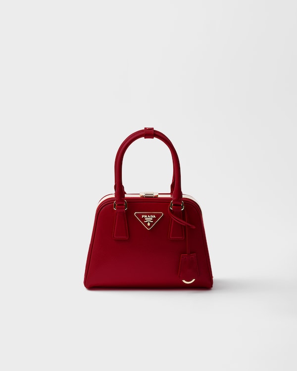 Prada Pyramid Saffiano leather mini bag - Cherry Red Prada Pyramid Saffiano leather mini bag - Cherry Red