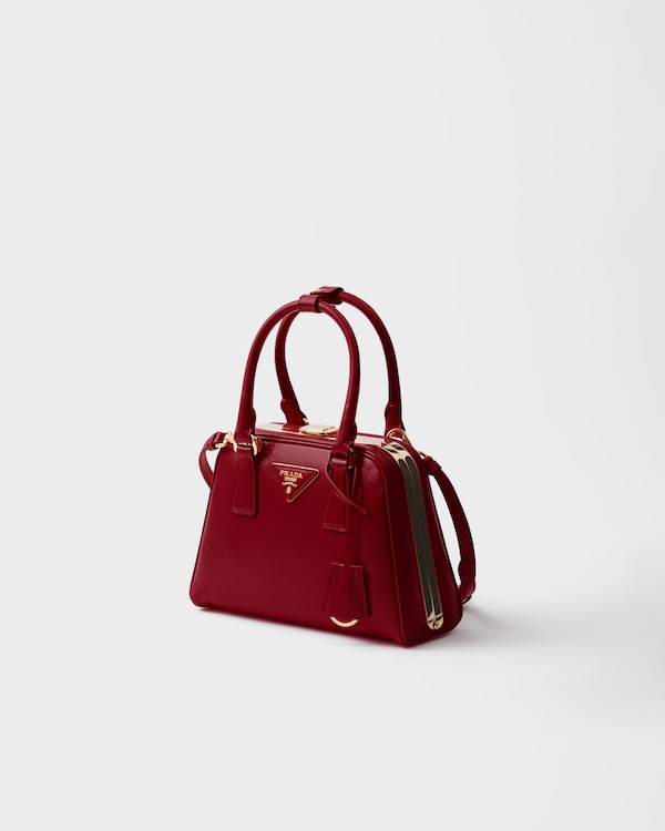 Prada Pyramid Saffiano leather mini bag - Cherry Red Prada Pyramid Saffiano leather mini bag - Cherry Red