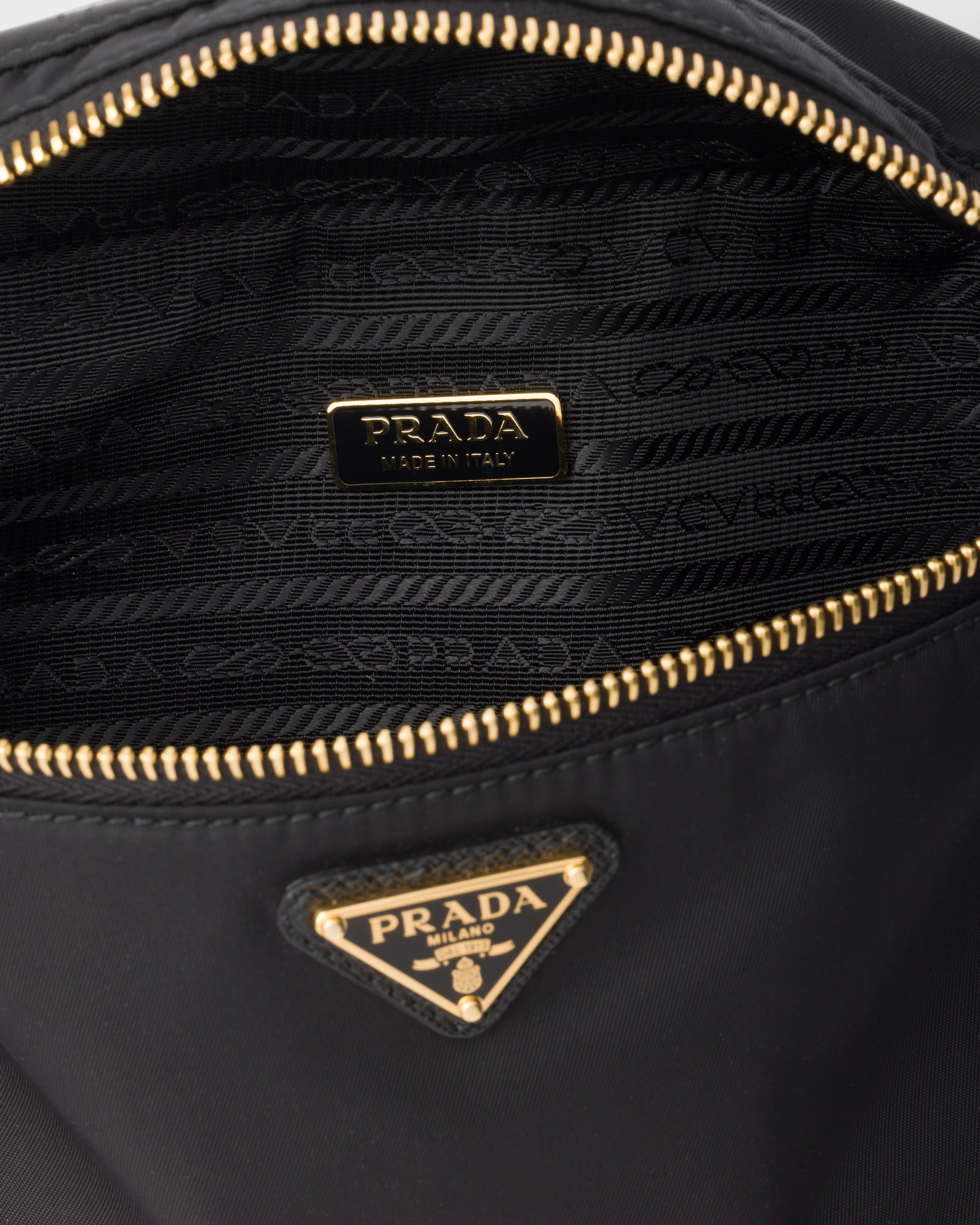 Re-Nylon and Saffiano leather belt bag