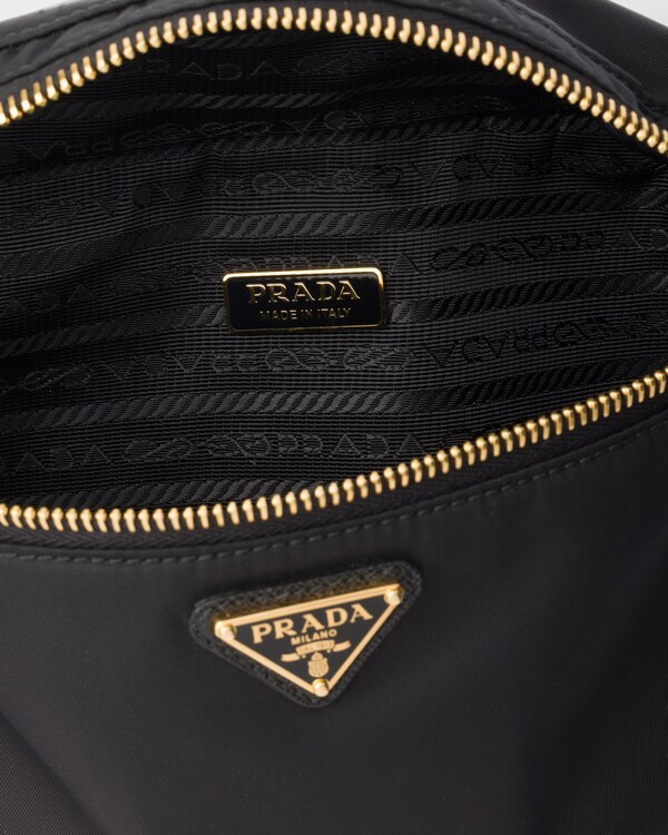 Re-Nylon and Saffiano leather belt bag - Black Re-Nylon and Saffiano leather belt bag - Black