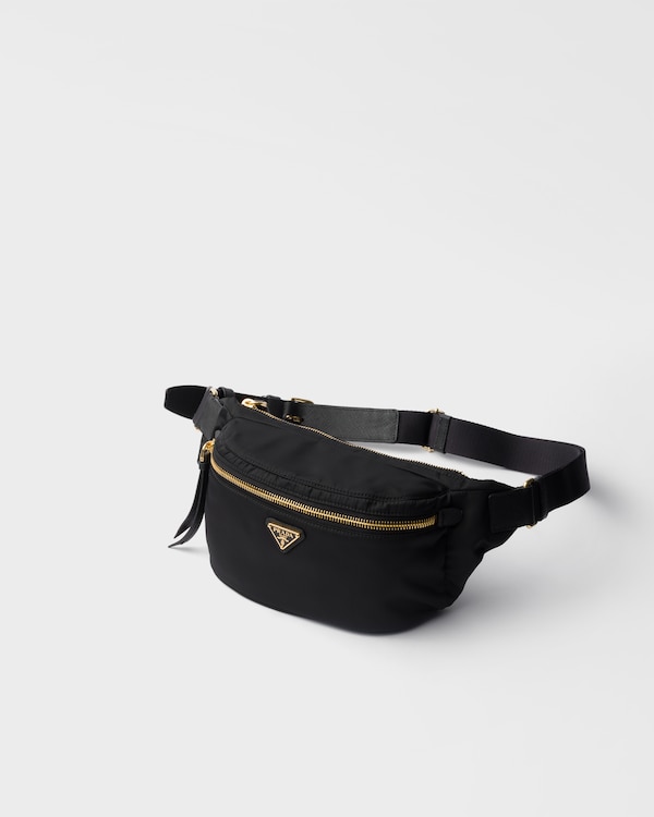 Re-Nylon and Saffiano leather belt bag - Black Re-Nylon and Saffiano leather belt bag - Black