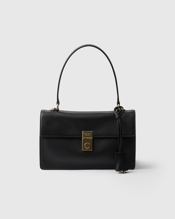 ダークブラウン ミディアム レザー ハンドバッグ | PRADA