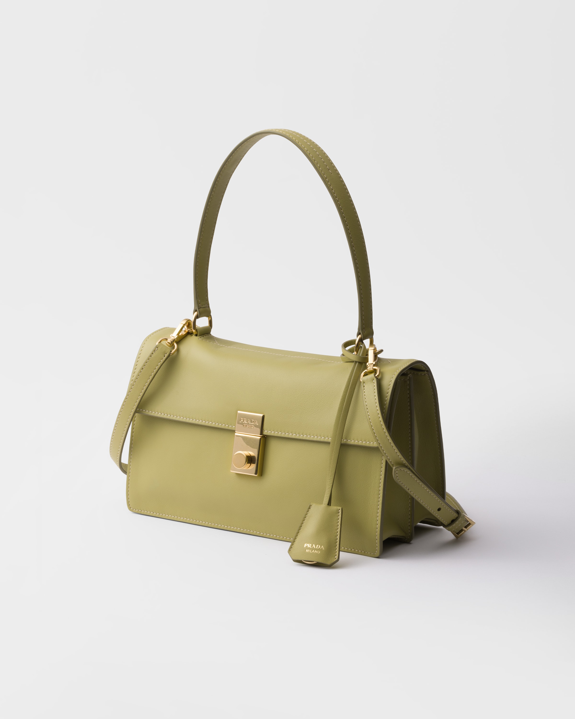 バッグ・カバンその他 Prada Pistachio Green Leather Shoulder Strap Pistachio Green Prada Soft Sound Medium Leather Shoulder Bag