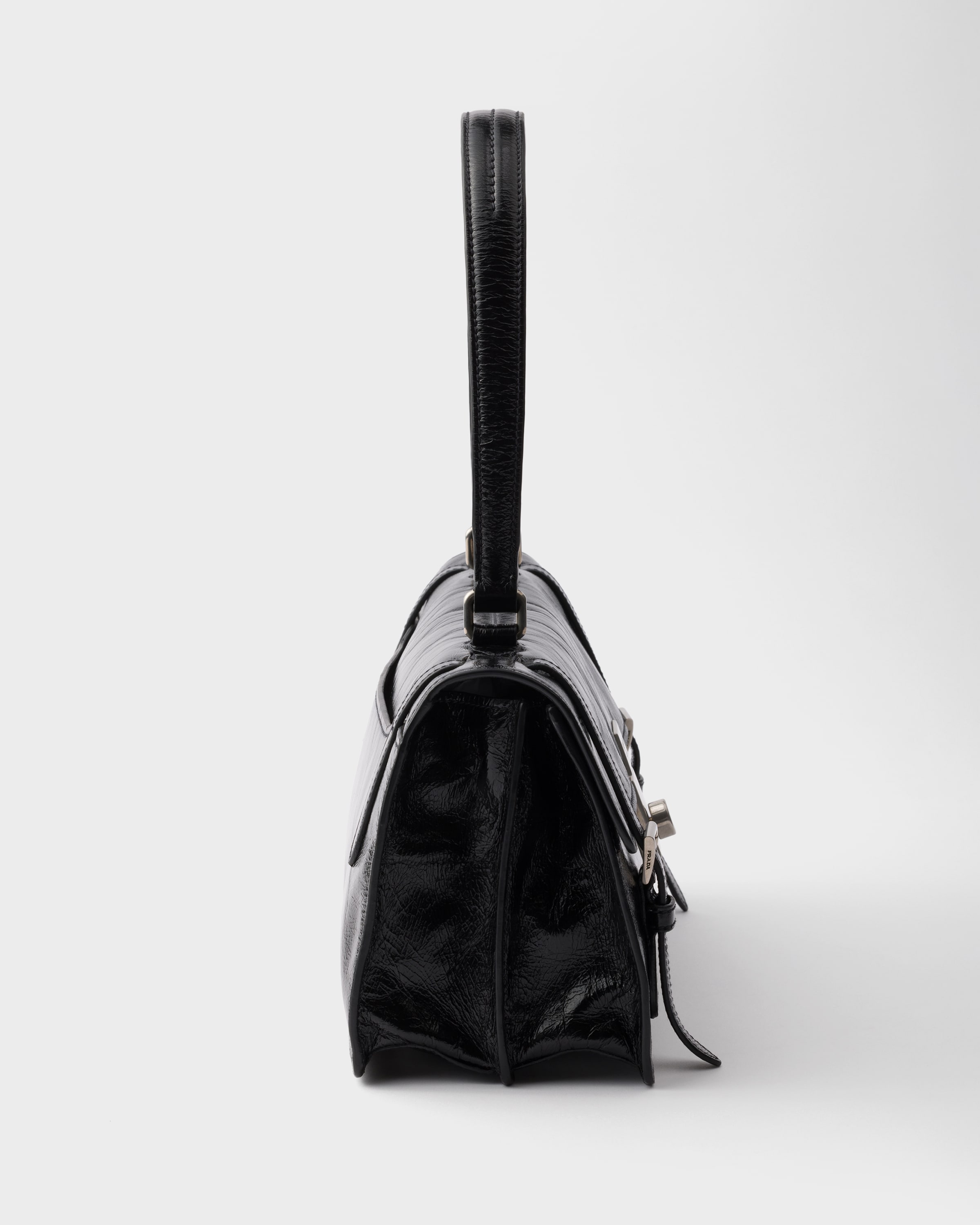 プラダ PRADA ハンドバッグ レザー ブラック シルバー