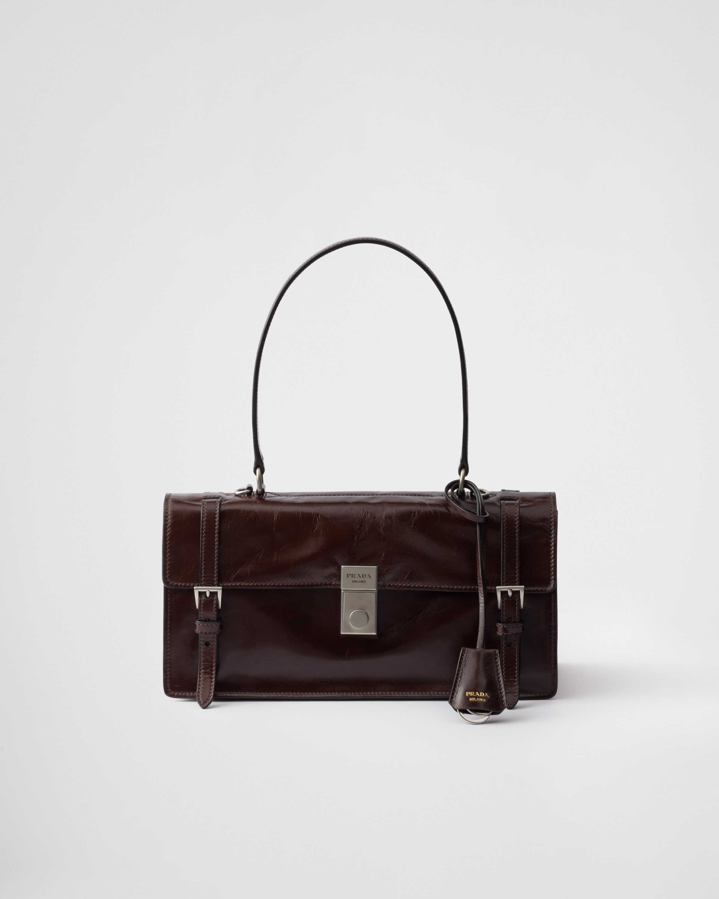 Prada レザー トートバッグ | ブラウン | FARFETCH JP
