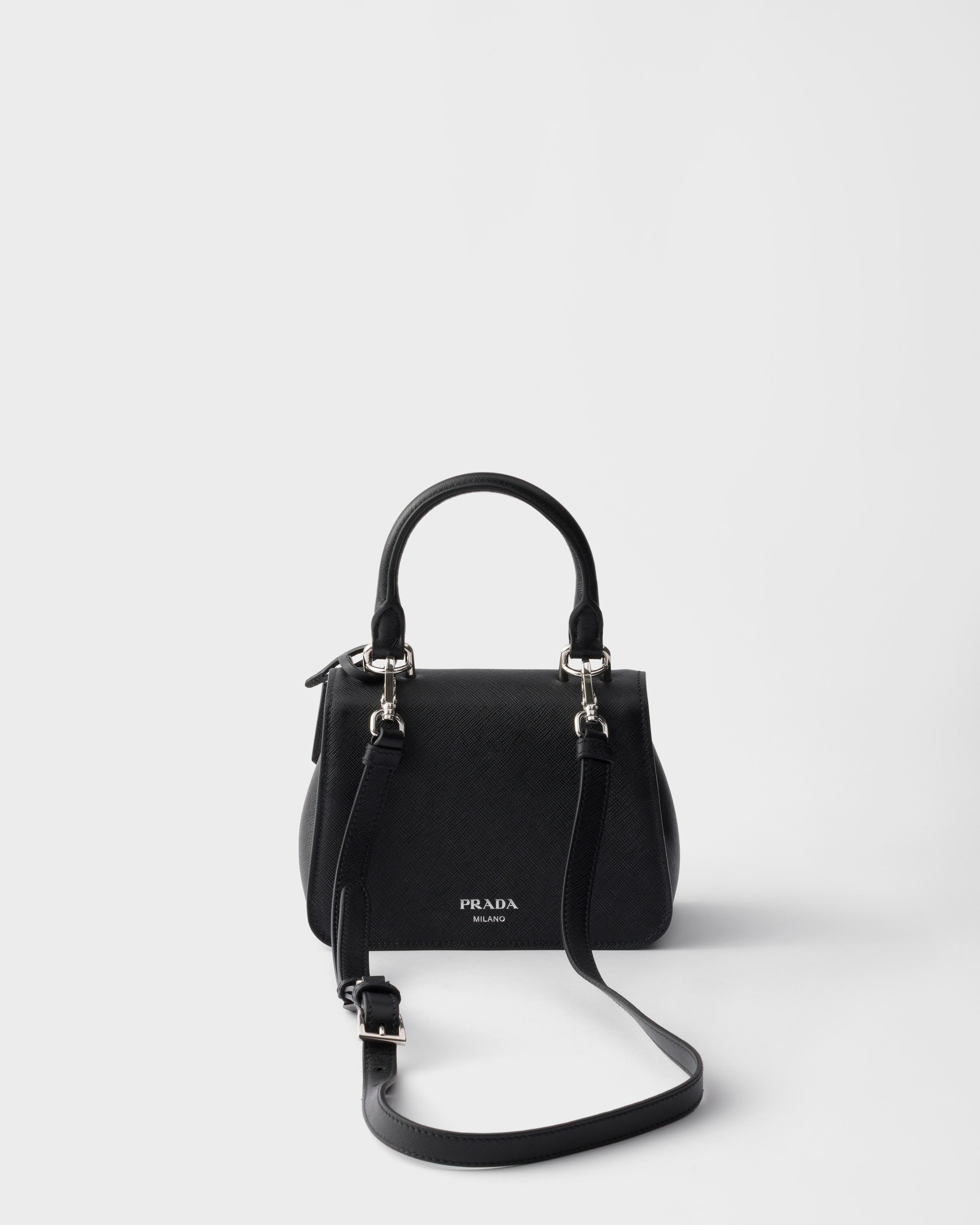 PRADA サファイアーノ　ハンドバッグ Black Prada Avoir Mini Handbag In Saffiano Leather | PRADA