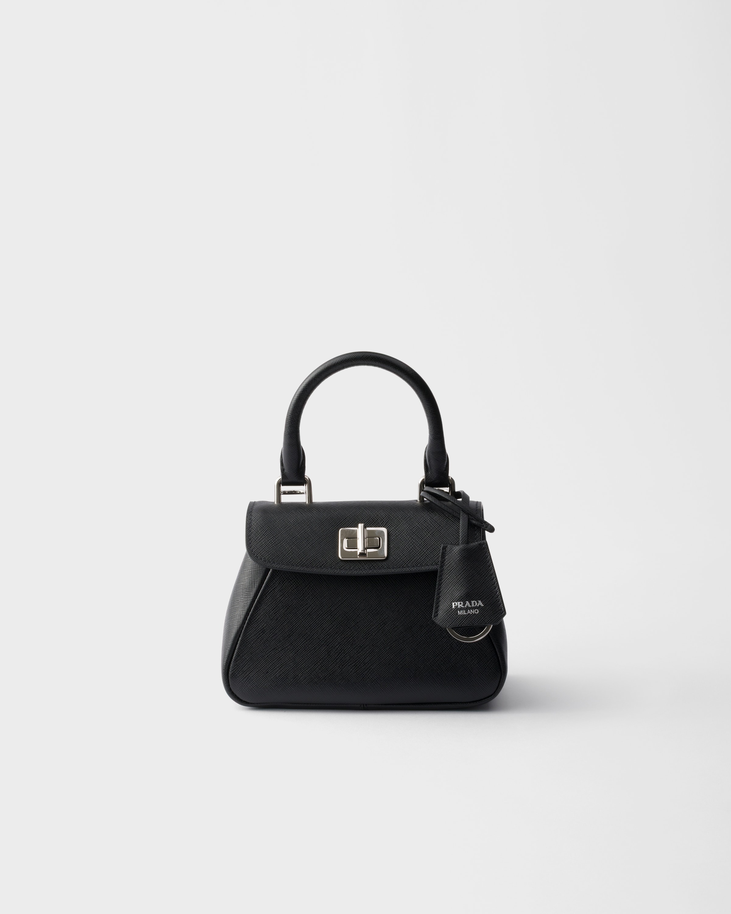 Black Prada Avoir Mini Handbag In Saffiano Leather | PRADA