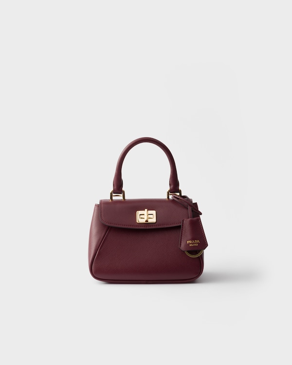 Borsa a mano Prada Avoir mini in Saffiano - Bordeaux Borsa a mano Prada Avoir mini in Saffiano - Bordeaux