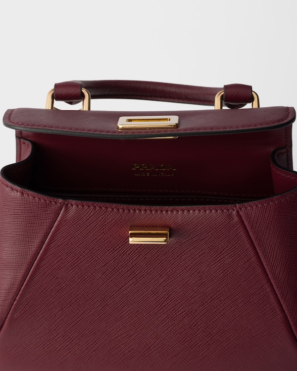 Borsa a mano Prada Avoir mini in Saffiano - Bordeaux Borsa a mano Prada Avoir mini in Saffiano - Bordeaux