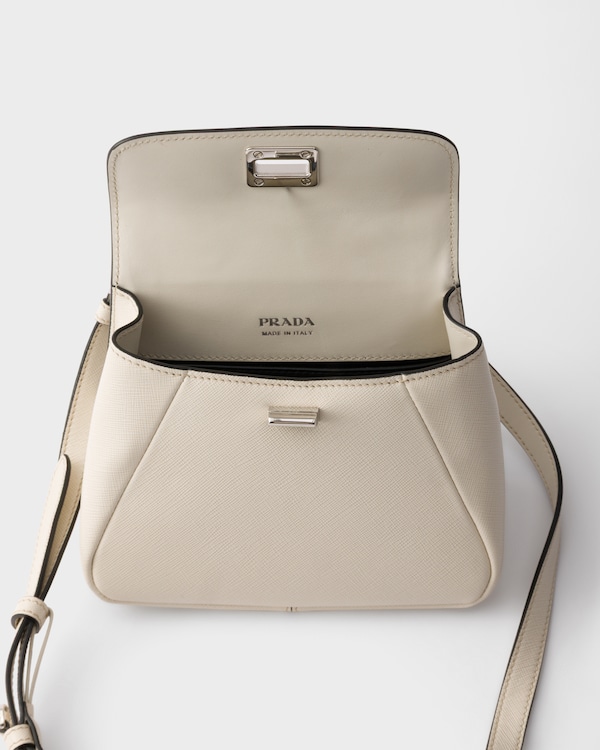 Borsa a mano Prada Avoir mini in Saffiano - Talco N Borsa a mano Prada Avoir mini in Saffiano - Talco N