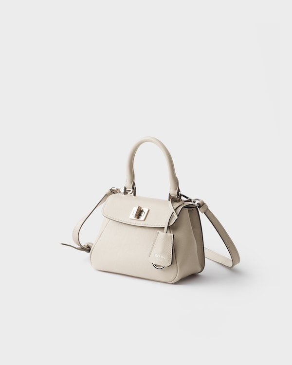 Borsa a mano Prada Avoir mini in Saffiano - Talco N Borsa a mano Prada Avoir mini in Saffiano - Talco N