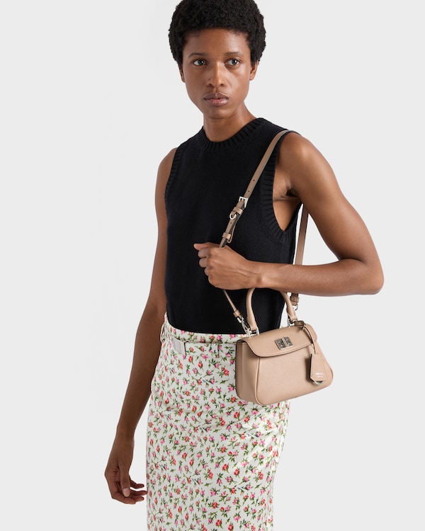 Prada Avoir mini handbag in Saffiano leather - Powder Prada Avoir mini handbag in Saffiano leather - Powder