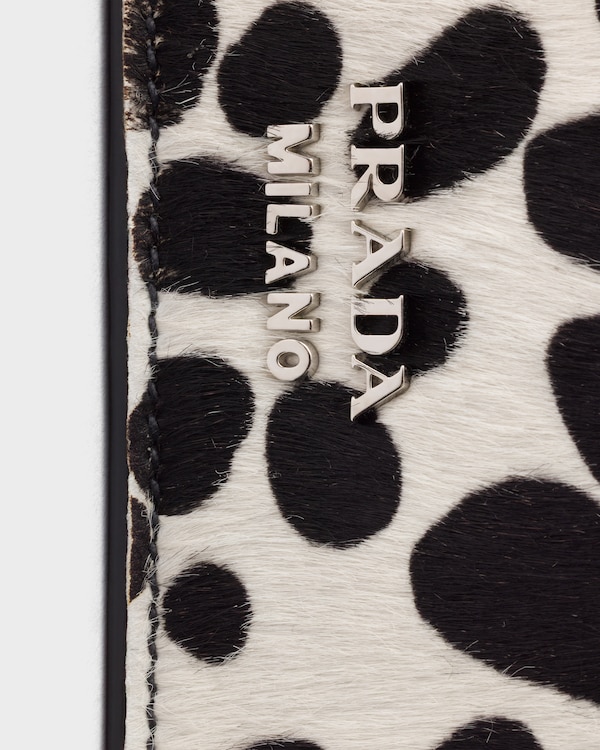 Prada Avoir printed calf hair leather mini handbag - White/Black Prada Avoir printed calf hair leather mini handbag - White/Black