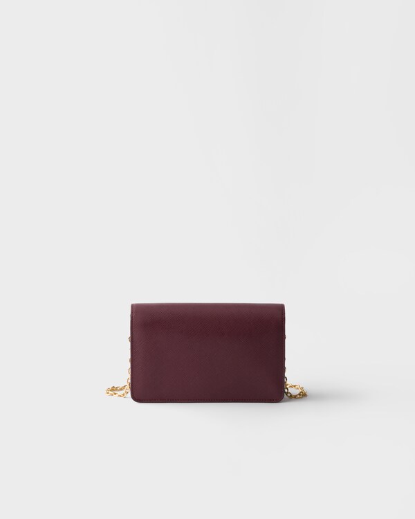 Saffiano leather mini-bag - Burgundy Saffiano leather mini-bag - Burgundy