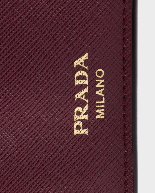 Saffiano leather mini-bag - Burgundy Saffiano leather mini-bag - Burgundy