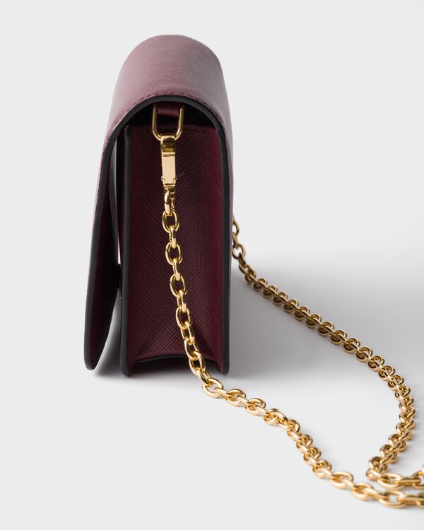 Saffiano leather mini-bag - Burgundy Saffiano leather mini-bag - Burgundy