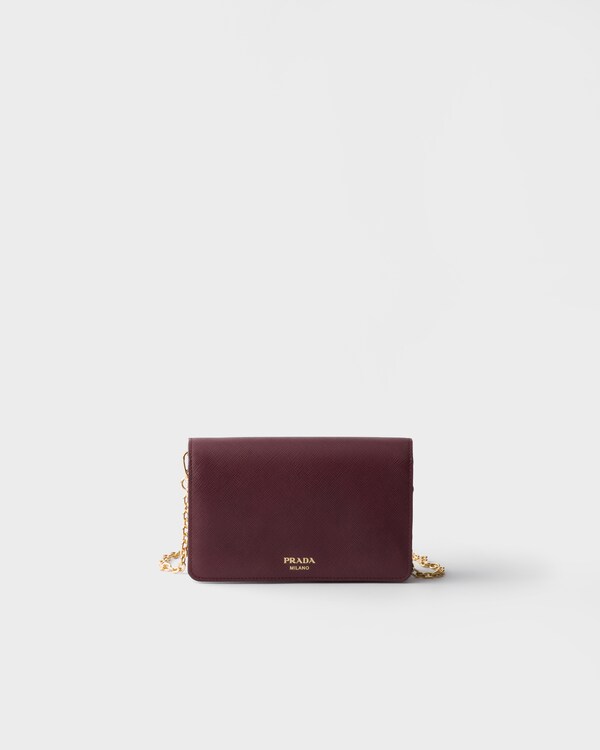 Saffiano leather mini-bag - Burgundy Saffiano leather mini-bag - Burgundy