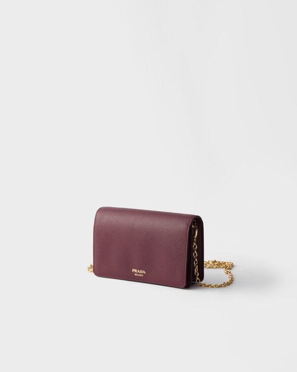 Saffiano leather mini-bag - Burgundy Saffiano leather mini-bag - Burgundy