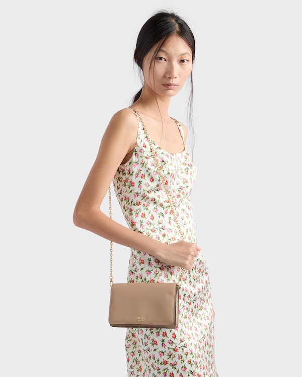 Saffiano leather mini-bag - Cameo Saffiano leather mini-bag - Cameo