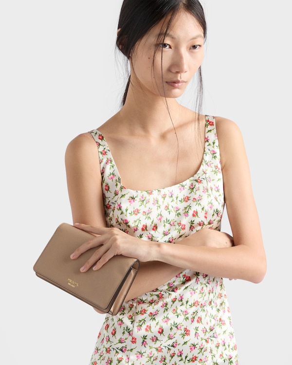 Saffiano leather mini-bag - Cameo Saffiano leather mini-bag - Cameo