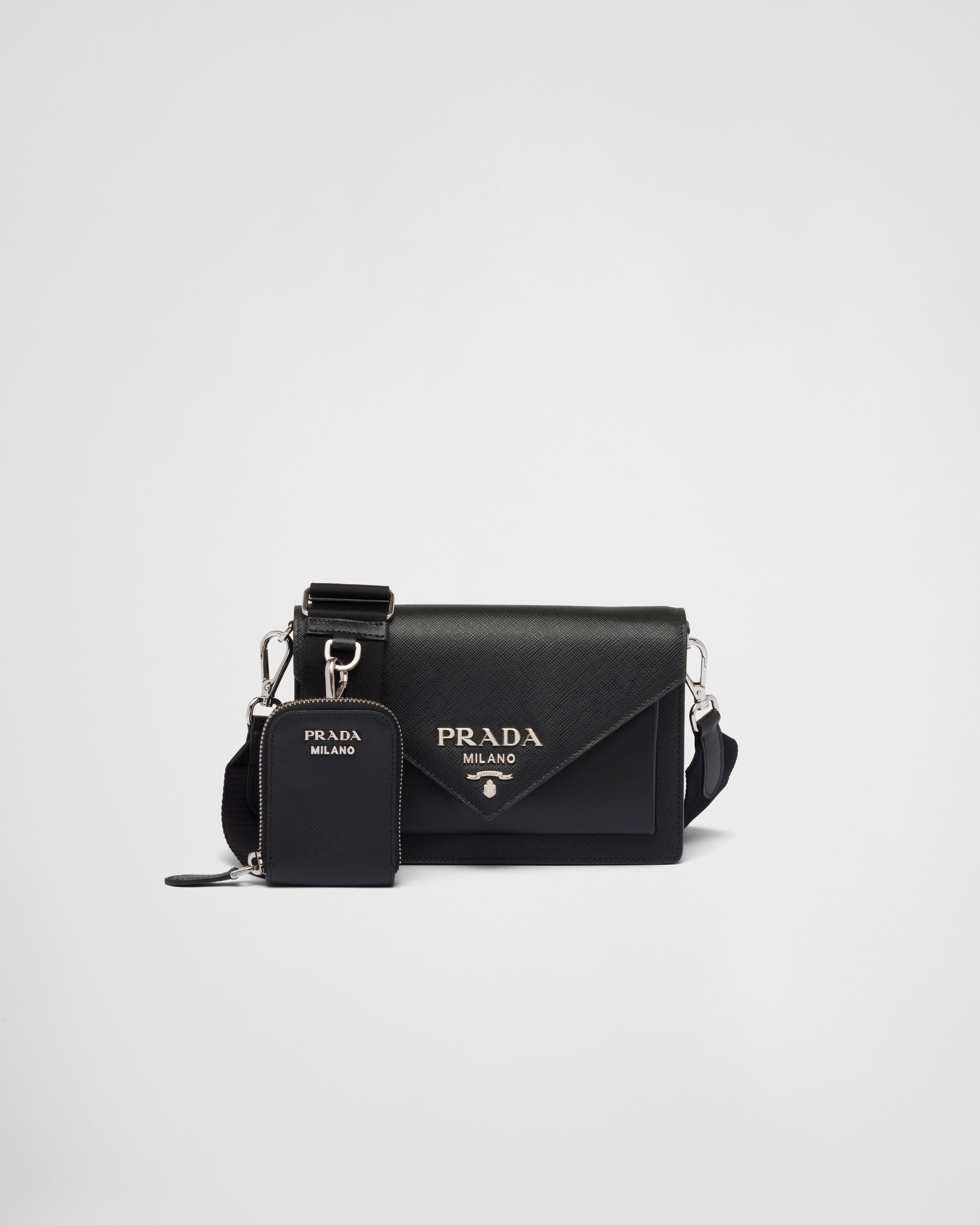 Black Saffiano Leather Mini Pouch