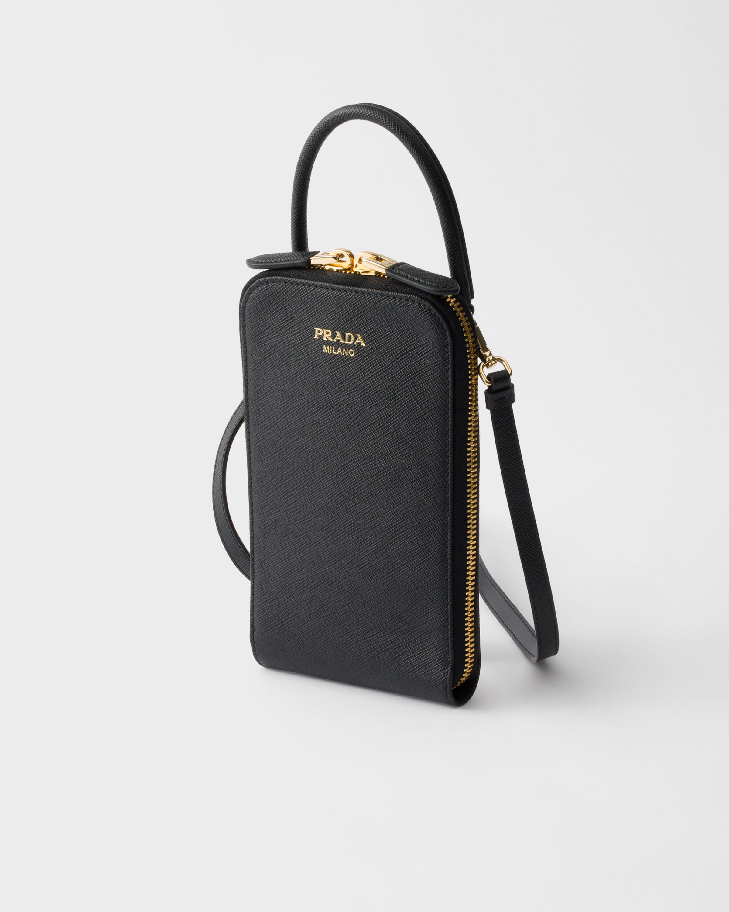 ブラック サフィアーノレザー ミニバッグ | PRADA - 日本