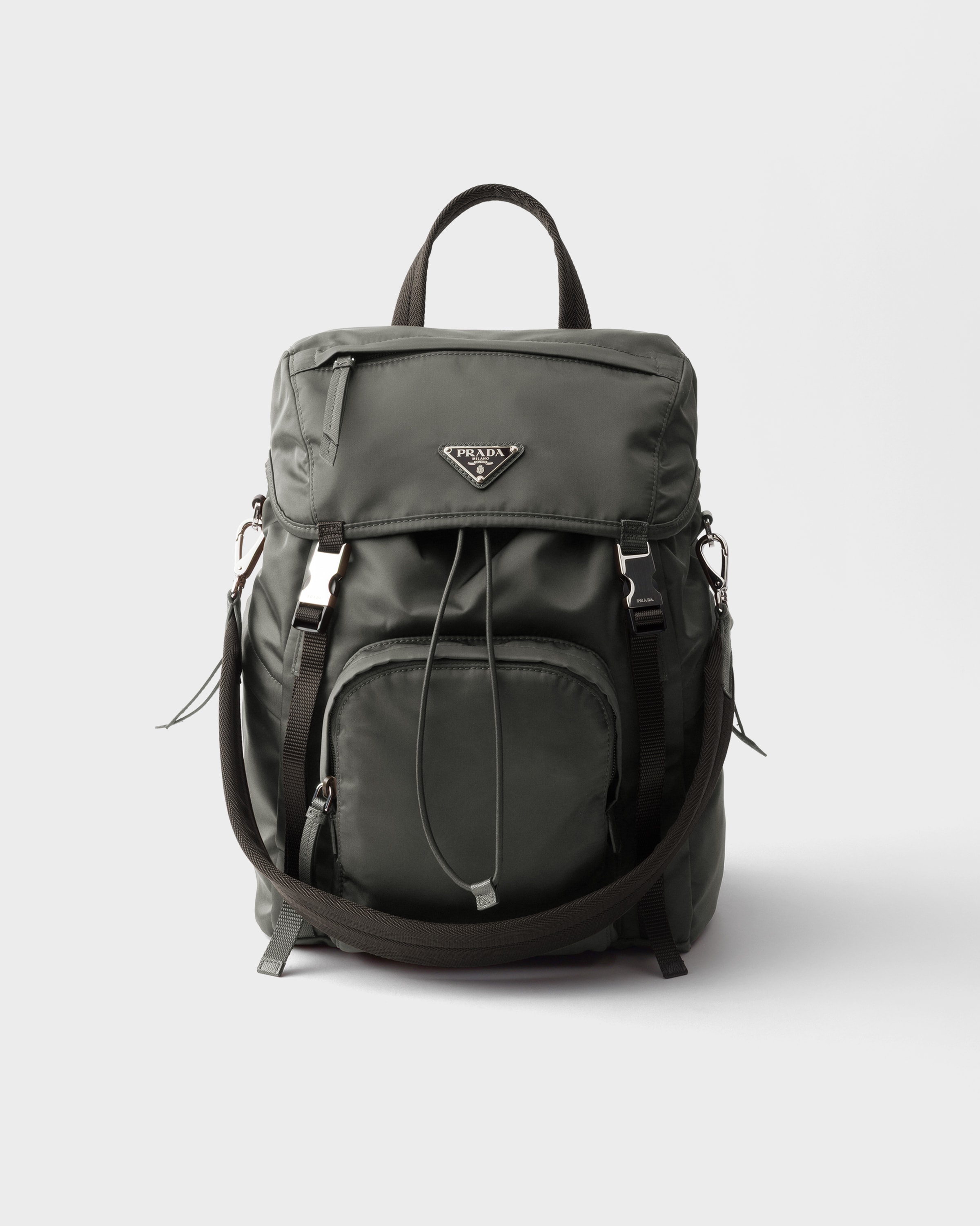 Mercury Gray Re-nylon Backpack | PRADA
