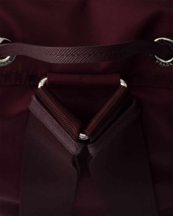 Small Re-Nylon backpack - Burgundy Small Re-Nylon backpack - Burgundy