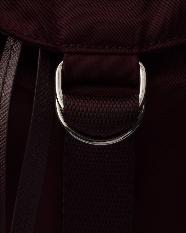 Small Re-Nylon backpack - Burgundy Small Re-Nylon backpack - Burgundy