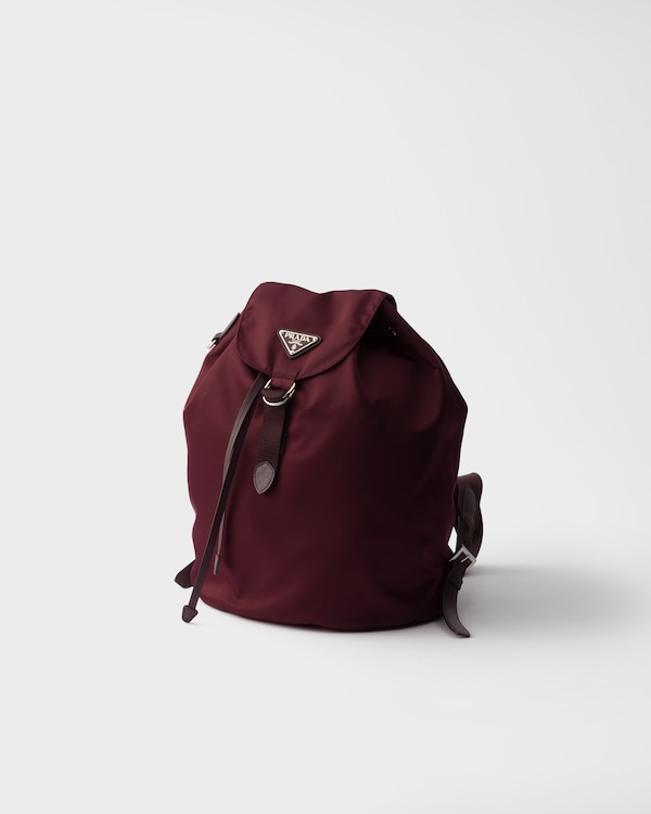Small Re-Nylon backpack - Burgundy Small Re-Nylon backpack - Burgundy