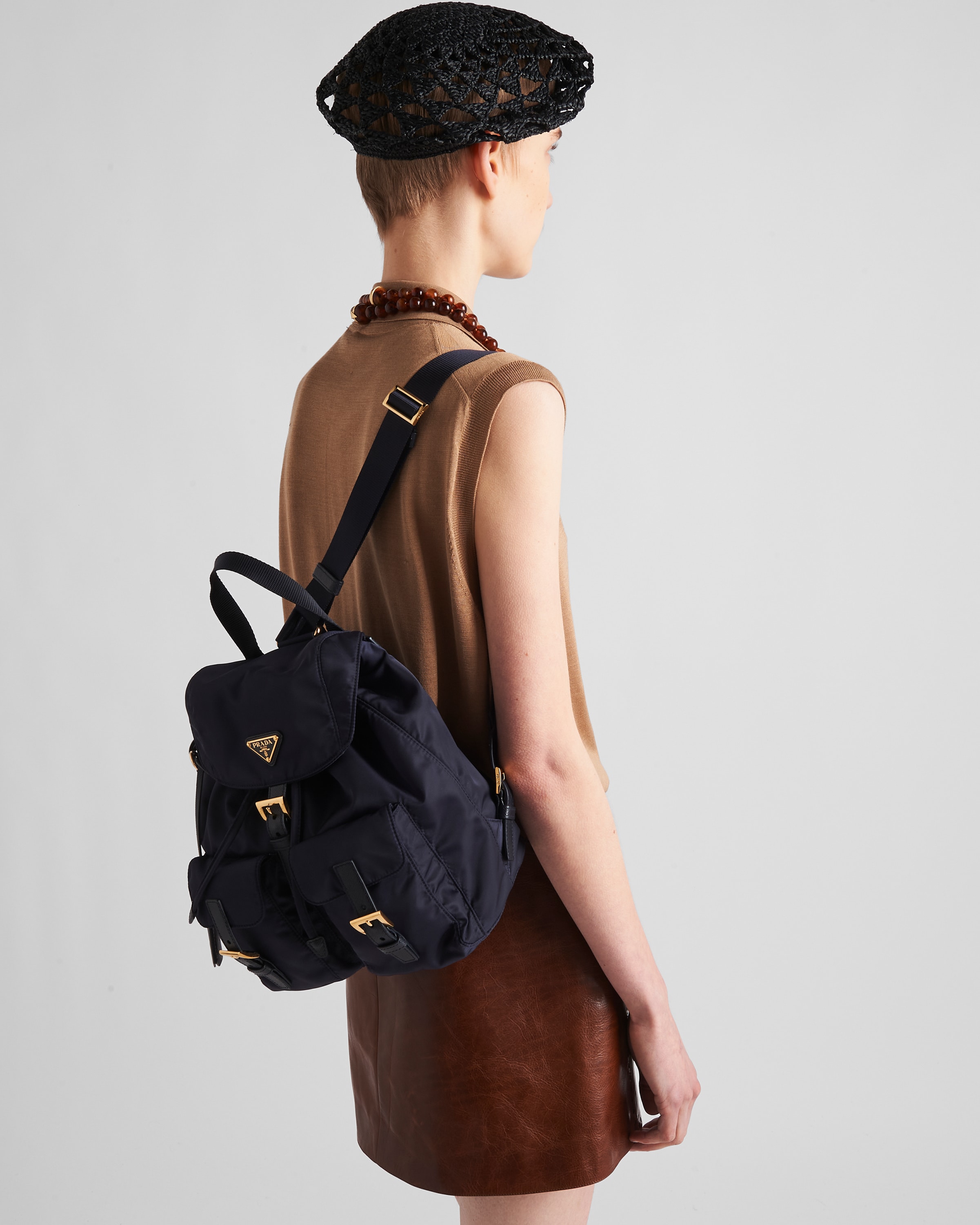 Prada fabric backpack top