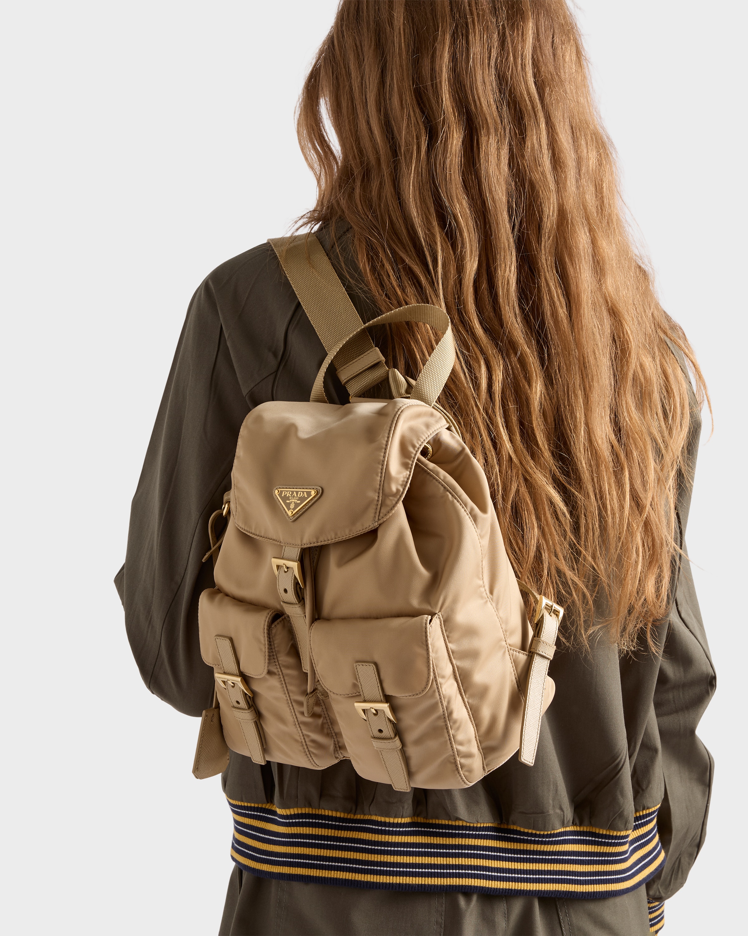 Camel Prada Re-Edition 1978 small Re-Nylon backpack | PRADA