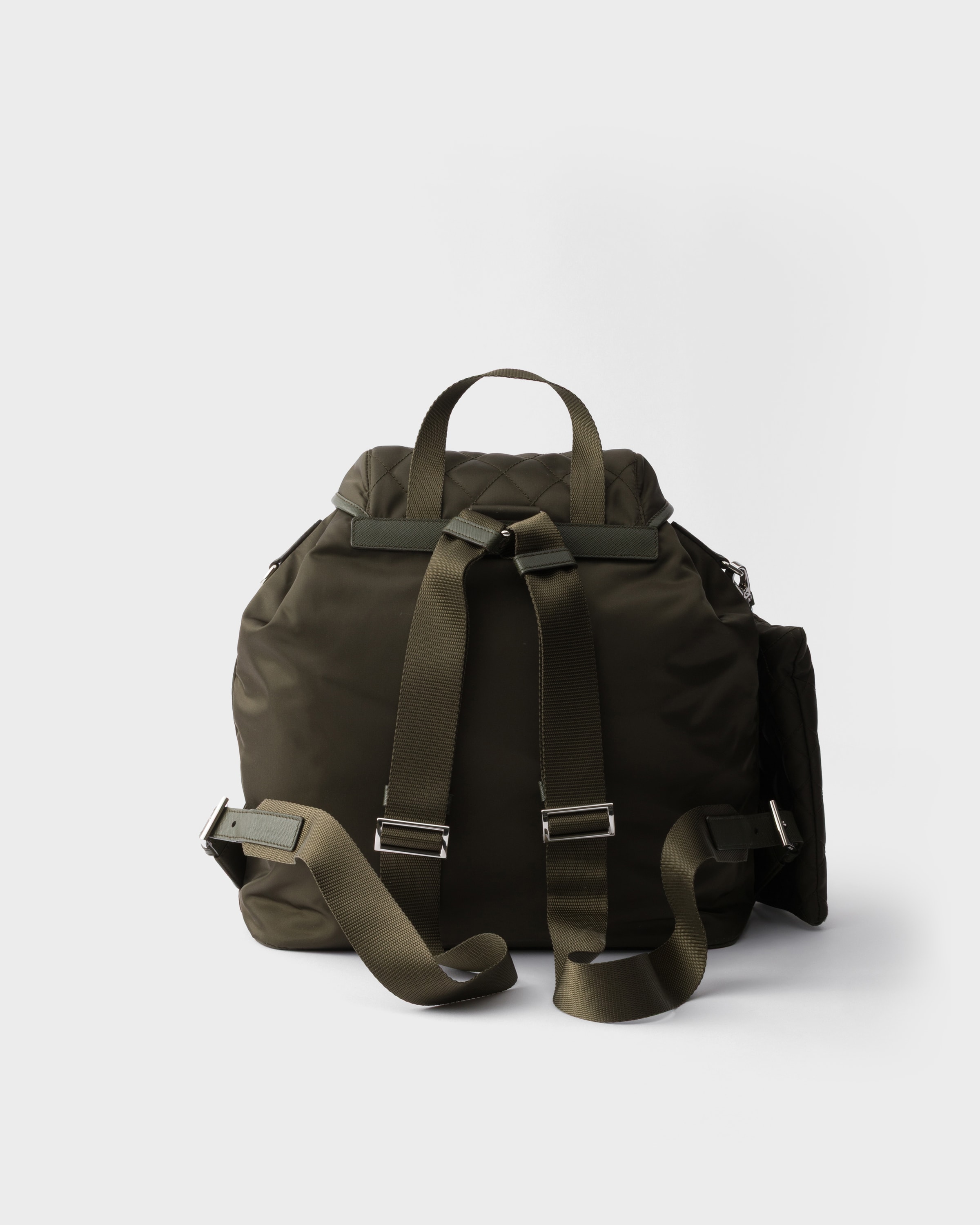 Forest Medium Quilted Re-nylon Backpack With Saffiano Leather Trim