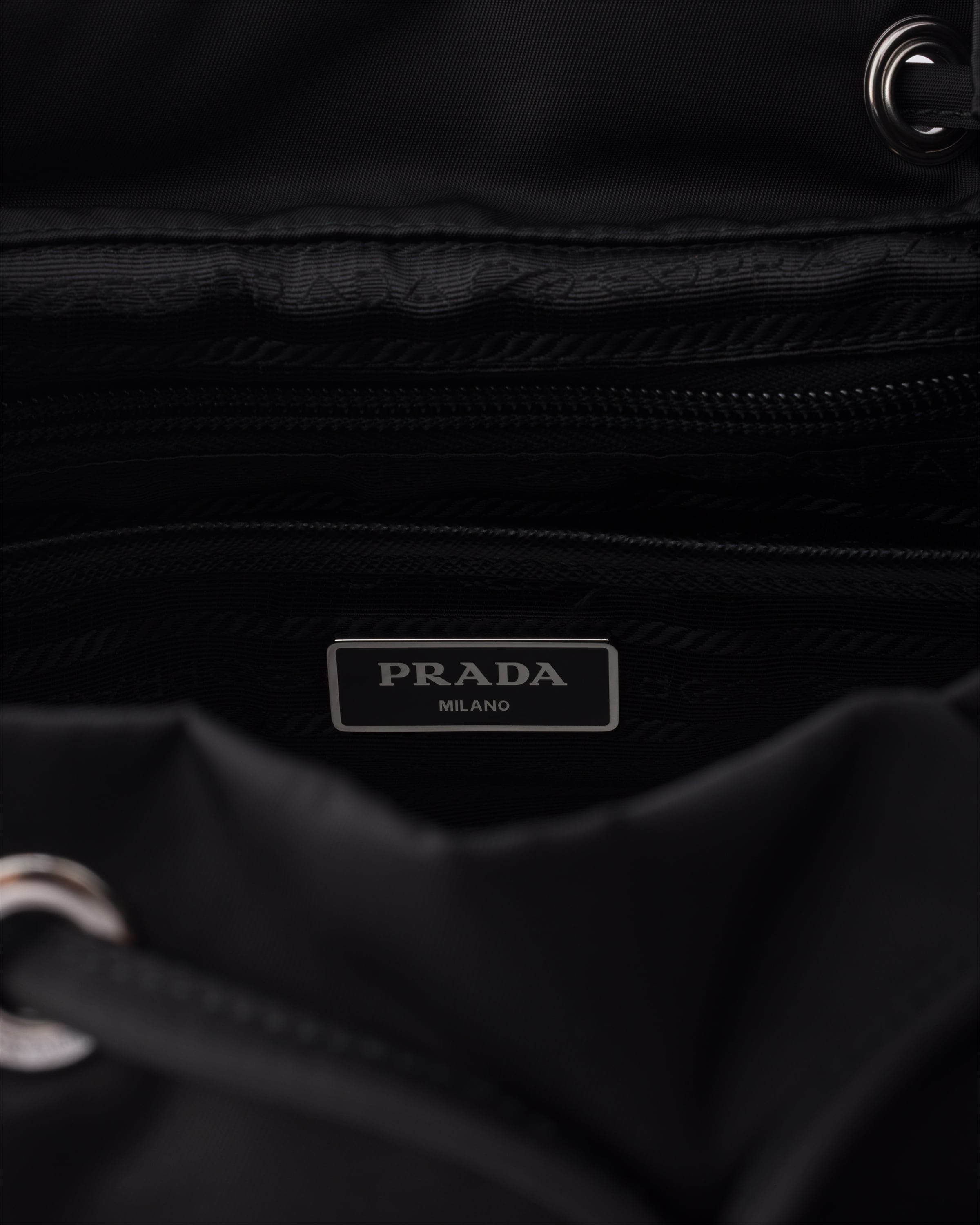 Prada Medium Re-nylon Backpack In Black