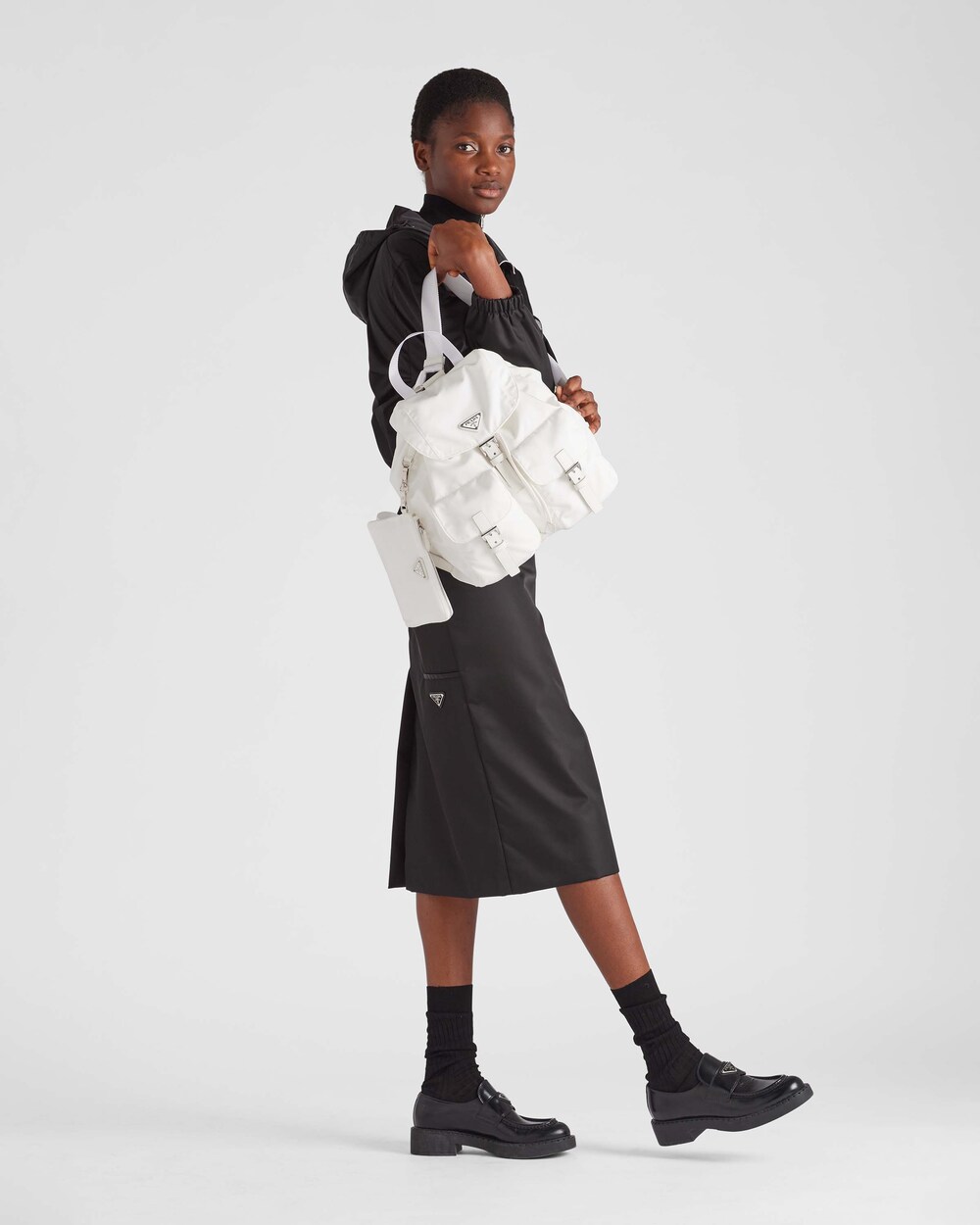 White Re-Nylon medium backpack | Prada