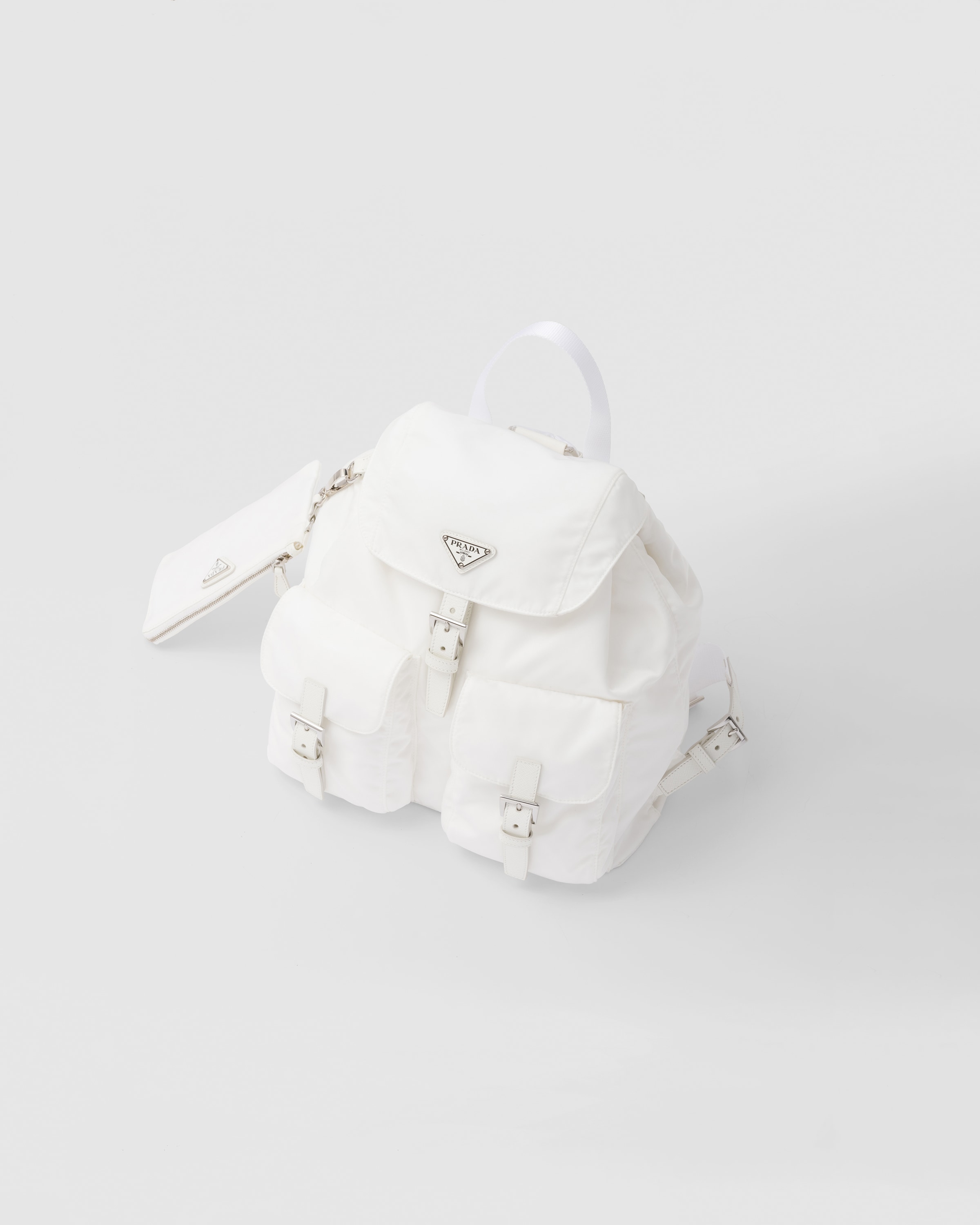 Governor obvious Disagreement White Re-Nylon medium backpack | Prada