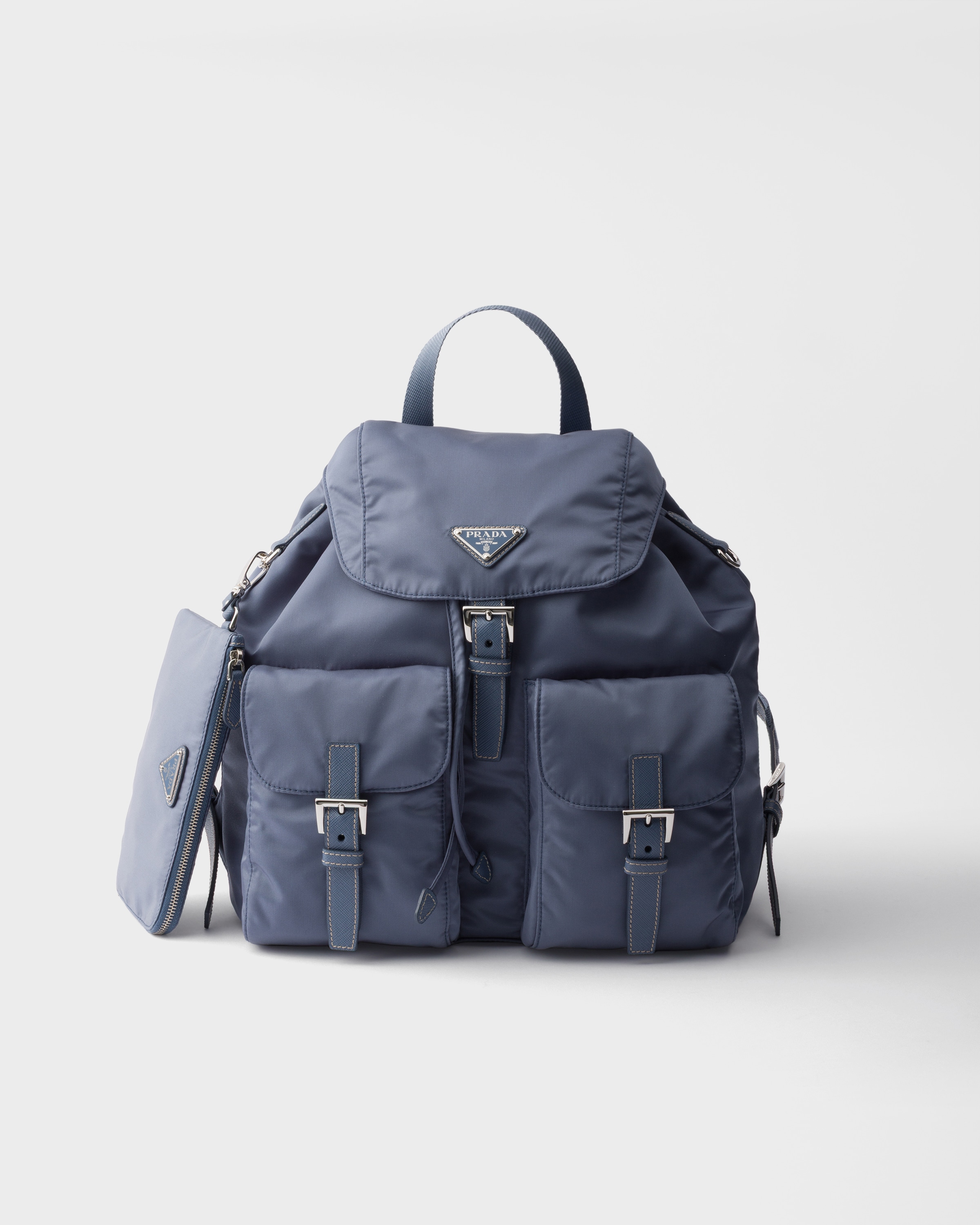Aviation Blue Medium Re-nylon Backpack | PRADA