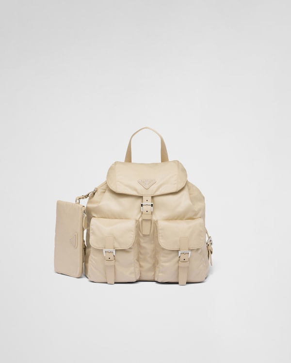 サンドベージュ ポーチ付 ミディアム Re-Nylon バックパック | PRADA