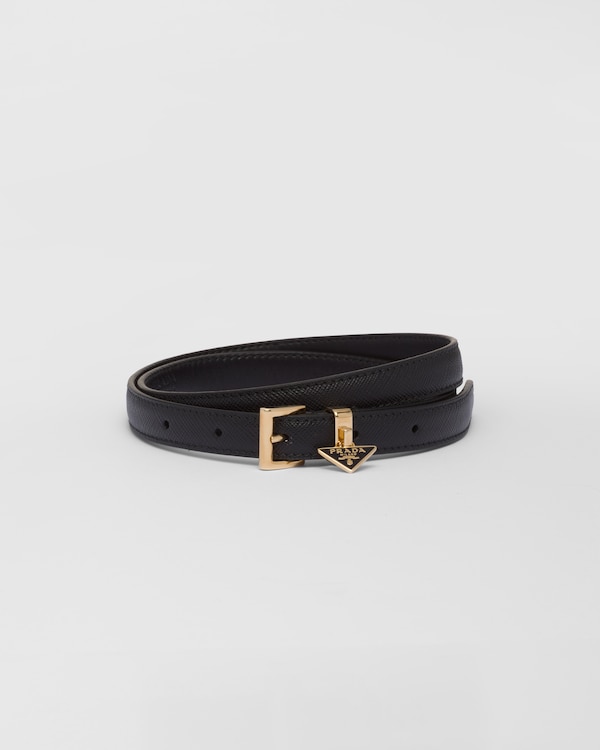 Caramel Saffiano leather belt | PRADA