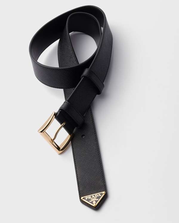 Saffiano leather belt - Black Saffiano leather belt - Black