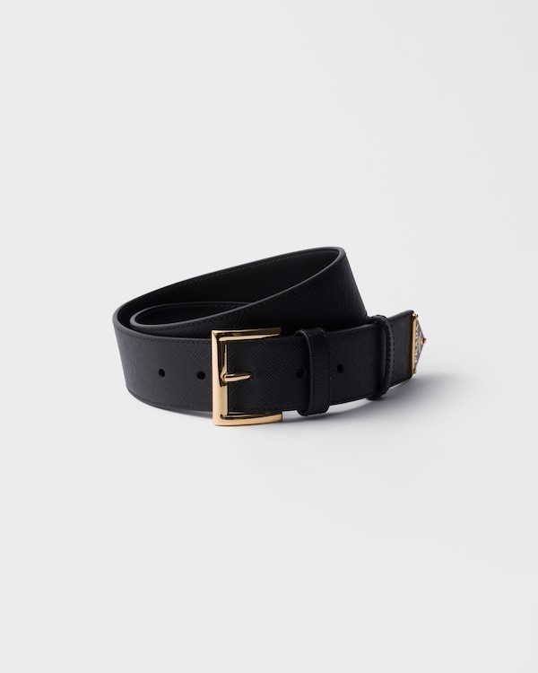 Saffiano leather belt - Black Saffiano leather belt - Black
